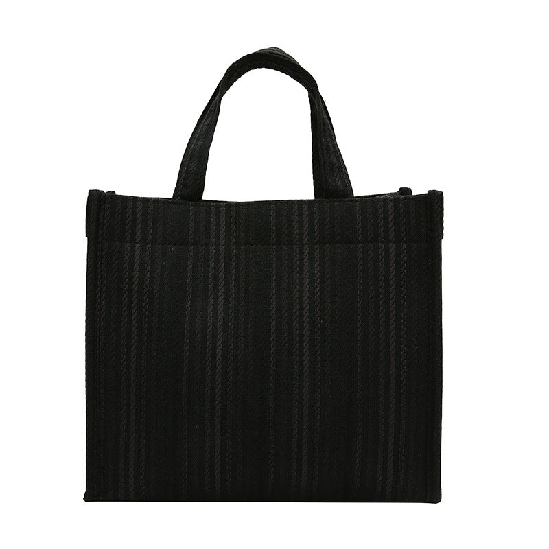 Women's Canvas Hand-held Western Style Striped Large Shoulder Bags