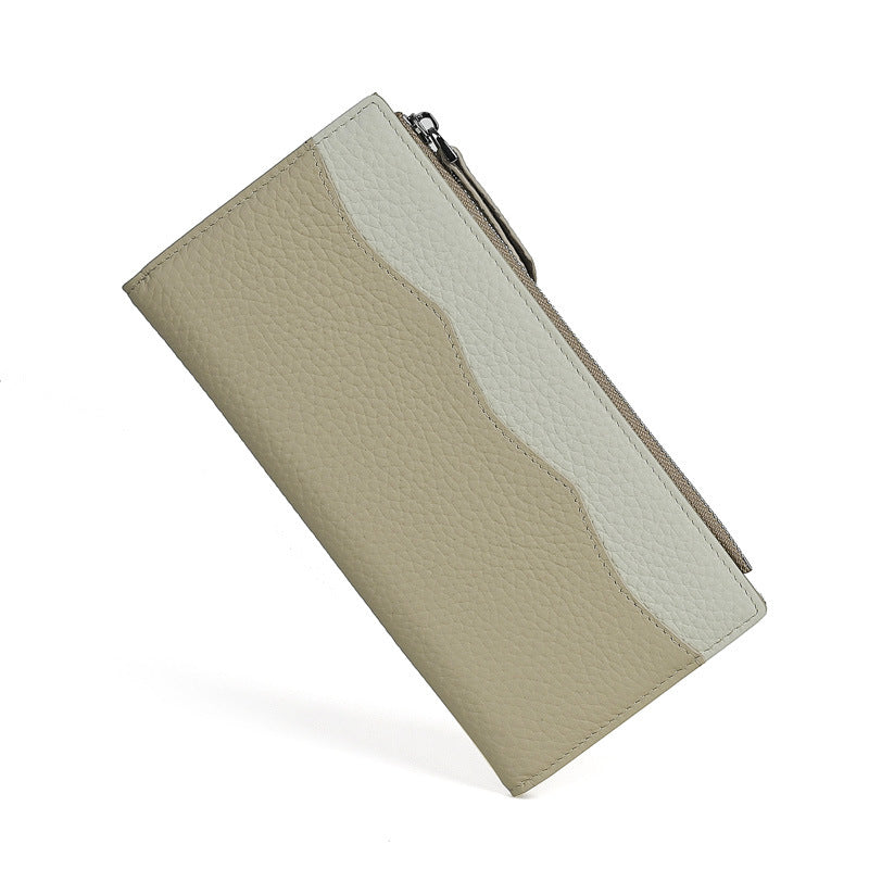 Women's Leather Long Lucky Cowhide Handmade Female Purses