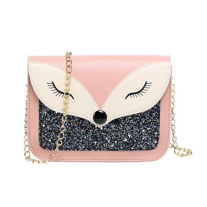 Women's Fox Fashion Color Contrast Sequined Shoulder Bags
