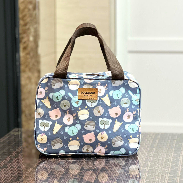 Waterproof Widened Compartment Dinner Plate Insulated Lunch Handbags