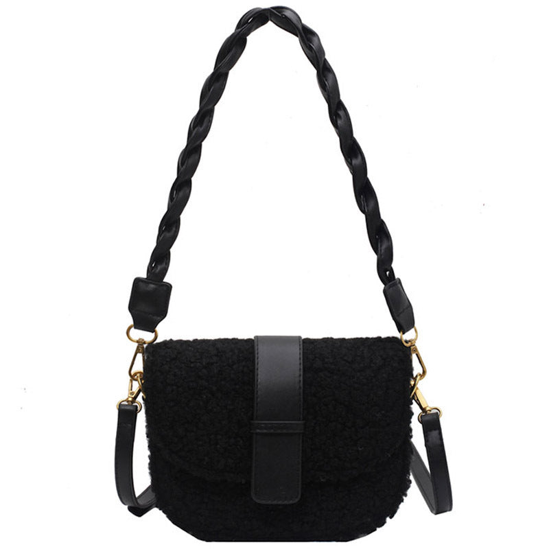 Women's Versatile High Quality Fashion Plush Simple Shoulder Bags
