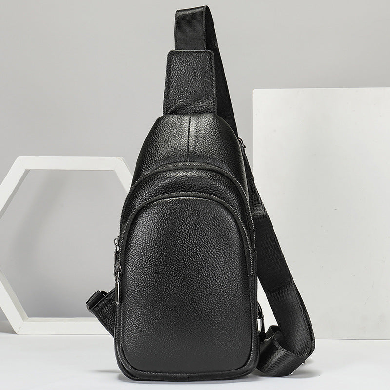Men's Genuine Leather Pannier First Layer Cowhide Men's Chest Bags