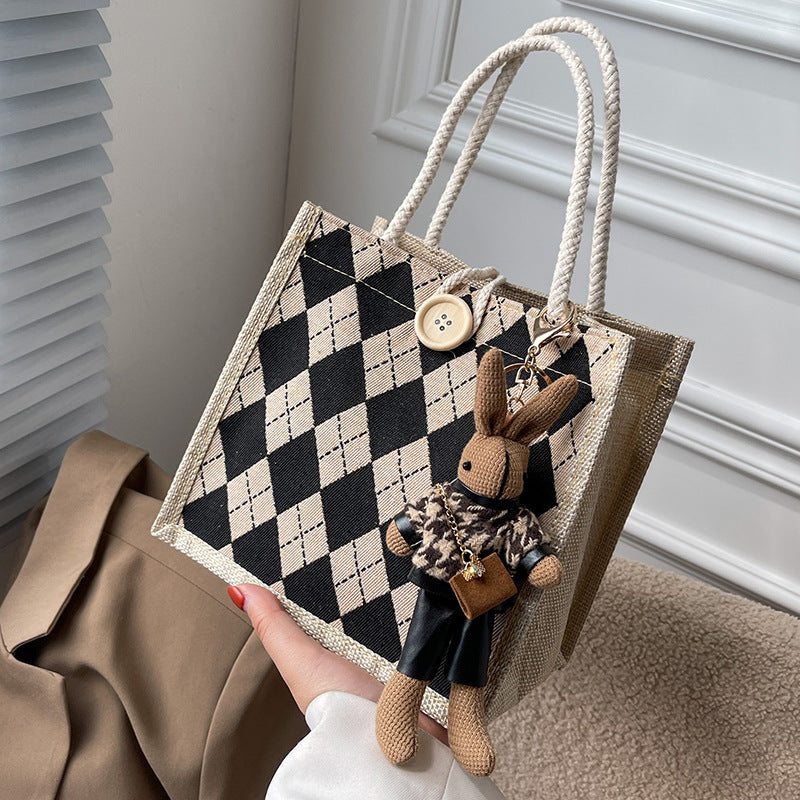 Women's Linen Fashion Out Style Western Lunch Handbags