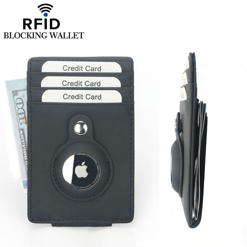 Apple Tracker Protective First Layer Cowhide Card Holder