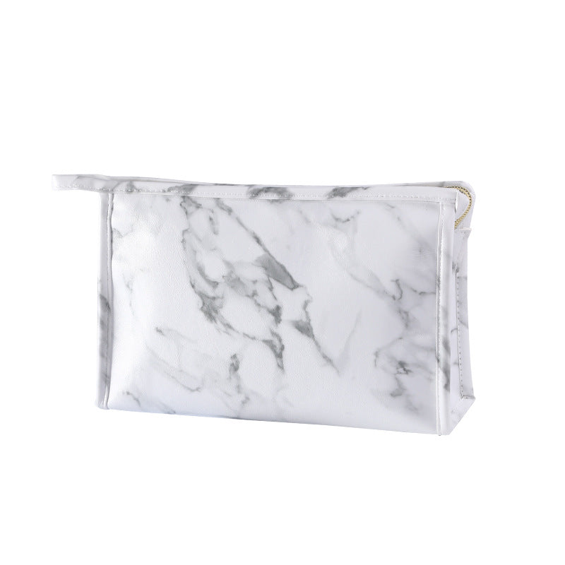 Women's Gray Marble Storage Waterproof Portable Toiletry Travel Bags