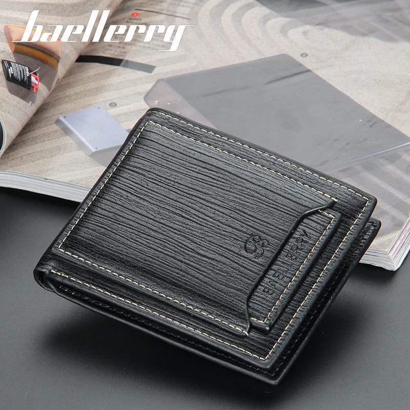 Attractive Men's Short Solid Color Striped Men's Wallets