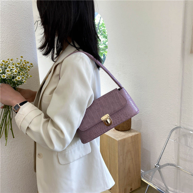 Women's Trendy Korean Style Stone Pattern Portable Shoulder Bags