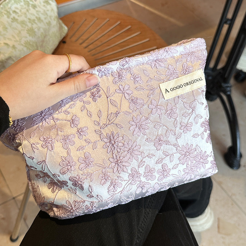 Embroidery Chinese Style Skin Care Buggy Portable Business Trip Toiletry Makeup Bag