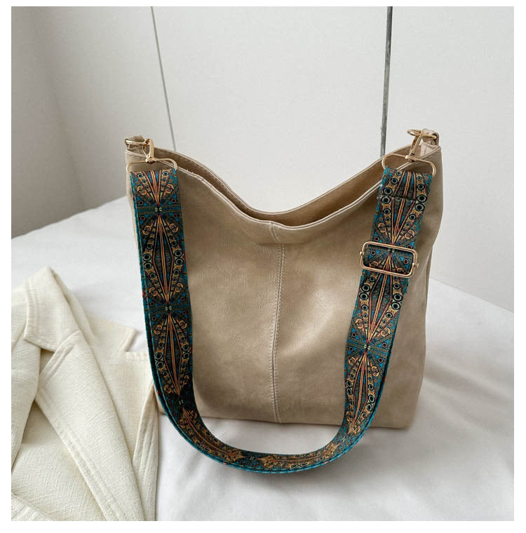 Women's Capacity Retro Broadband Advanced Texture Commuter Crossbody Bags