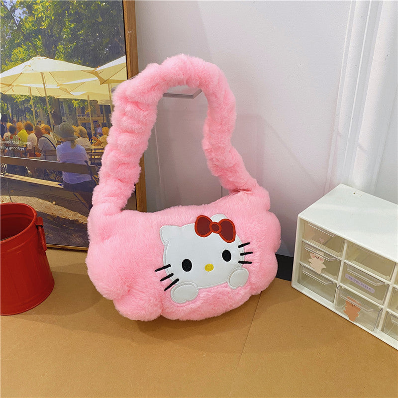 Plush Cute Cartoon Portable Storage Fashionable Crossbody Bags