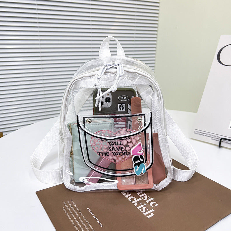 Women's Plastic Cloth Candy Color Waterproof College Entrance Examination Backpacks
