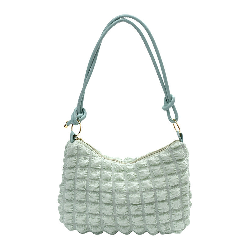 Women's Bubble Soft Pleated Underarm Girly Fashion Crossbody Bags