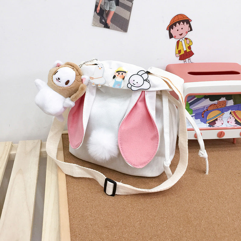 Autumn Canvas Sweet Lady Contrast Color Cute Shoulder Bags