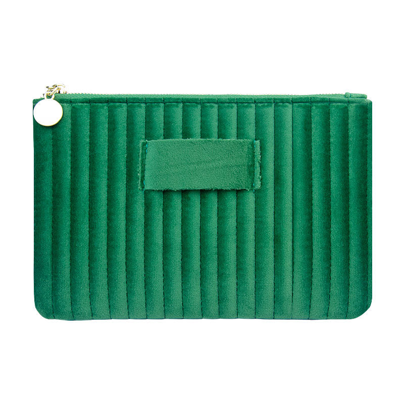 Women's Quilted Vertical Stripes Suede Clutch High-grade Sundries Bags