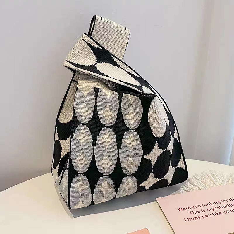 Women's Boat Festival Panda Knitted Wrist Handbags