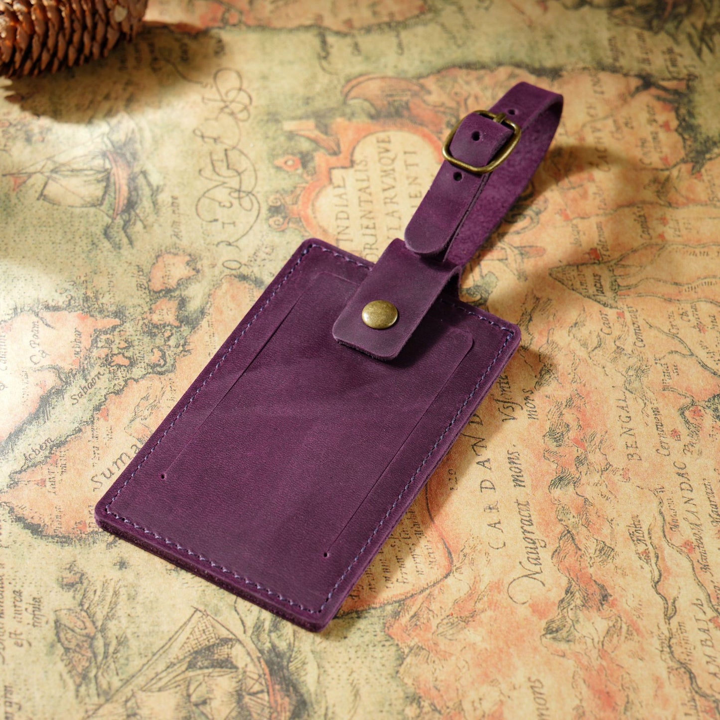 Cowhide Aircraft Creative Suitcase Tag Consignment Card Holder