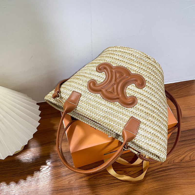Summer Tide Woven Vegetable Basket Arc Handbags