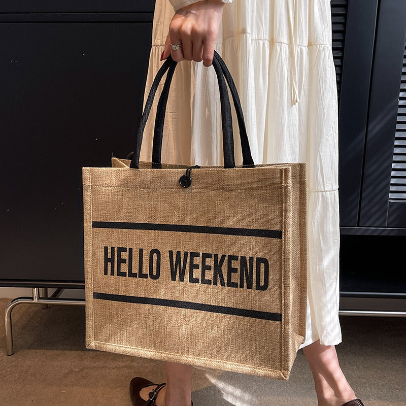 Women's Capacity Linen Fashion For Moms Class Shoulder Bags