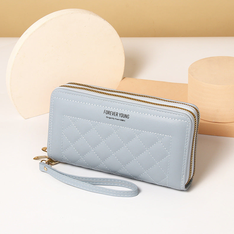 Women's Clutch Korean Mobile Double Zipper Large Ladies Wallets