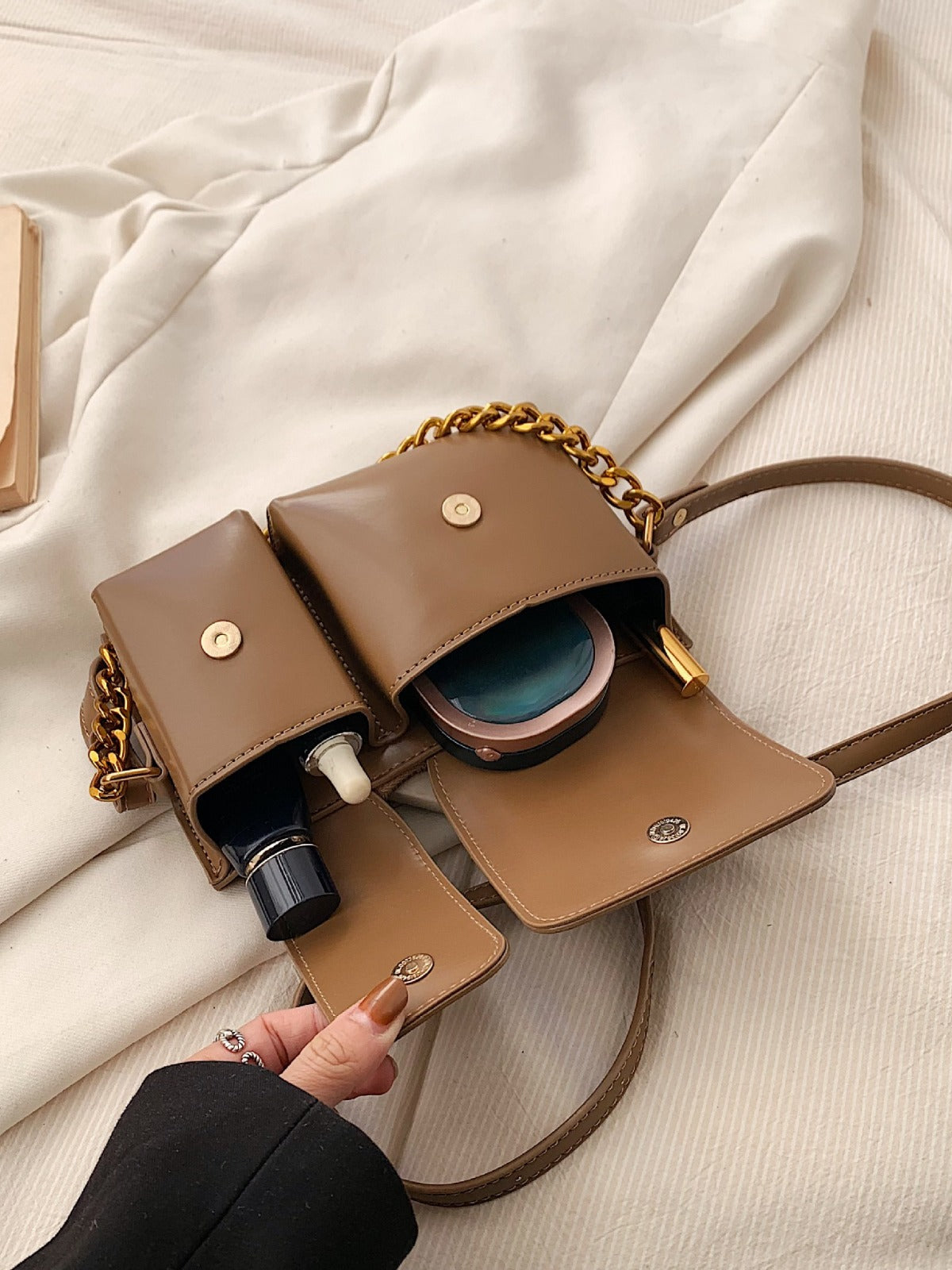 Women's Minority Fashion Haulage Motor Chain Rabbit Crossbody Bags