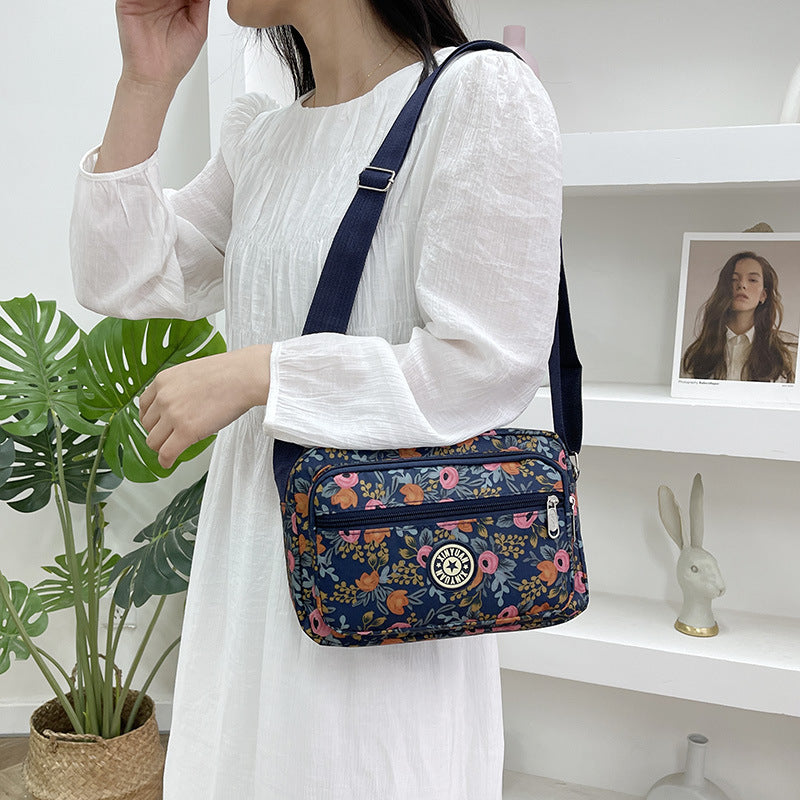 Women's Mother Oxford Cloth Stall Flower Crossbody Bags