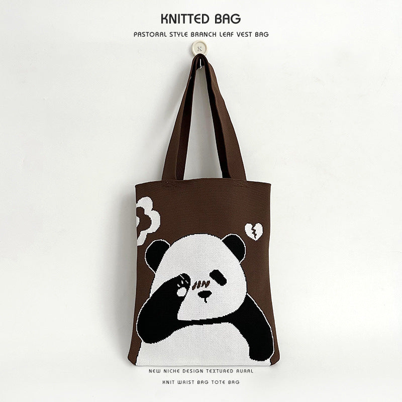 Women's National Style Panda Storage Large Capacity Shoulder Bags