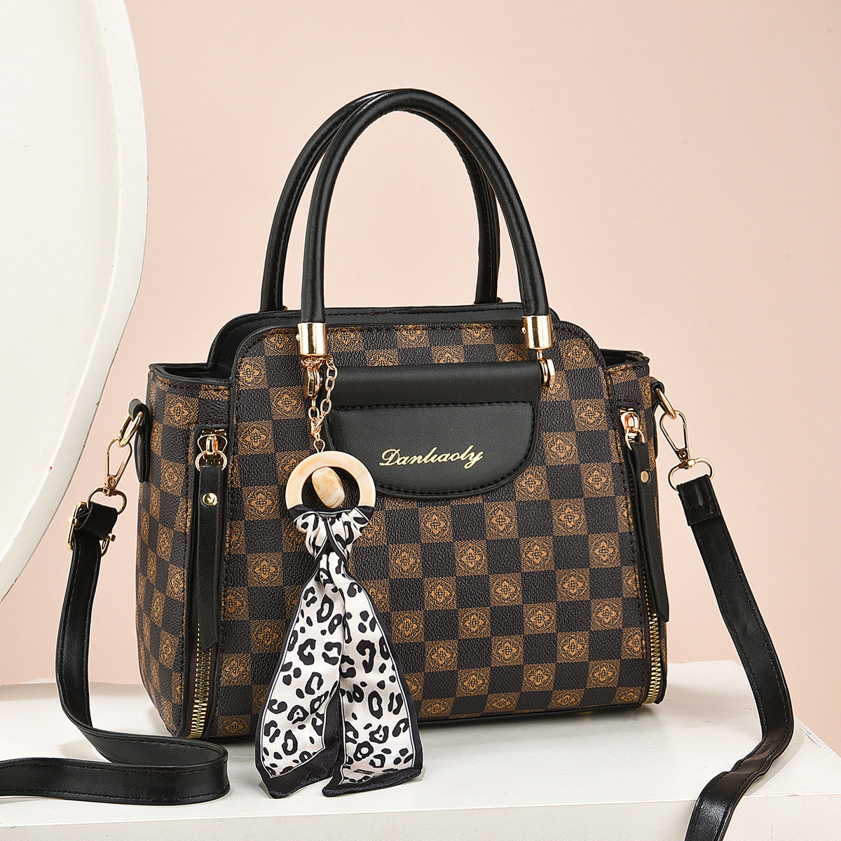 Casual Women's Retro Textured Silk Scarf Shoulder Bags