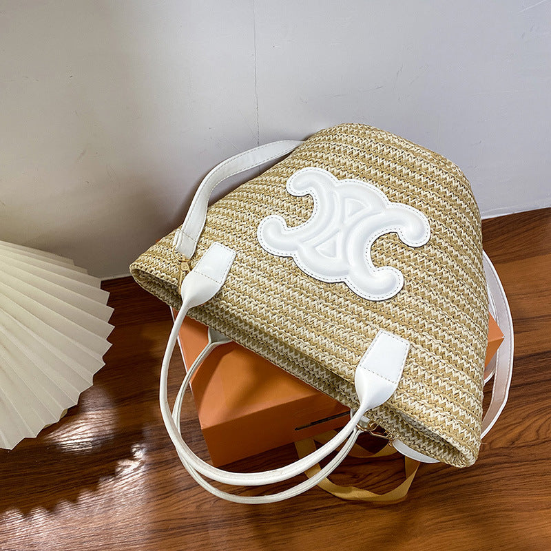 Summer Tide Woven Vegetable Basket Arc Handbags