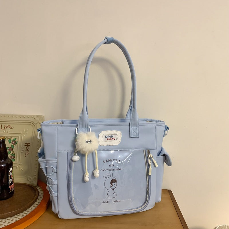 Transparent Female Portable Cartoon Large Capacity Crossbody Bags