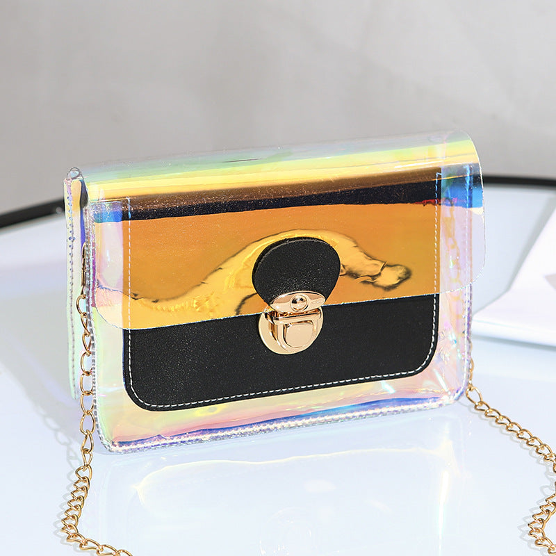 Women's Transparent Jelly Chain Fashionable Elegant Mobile Shoulder Bags
