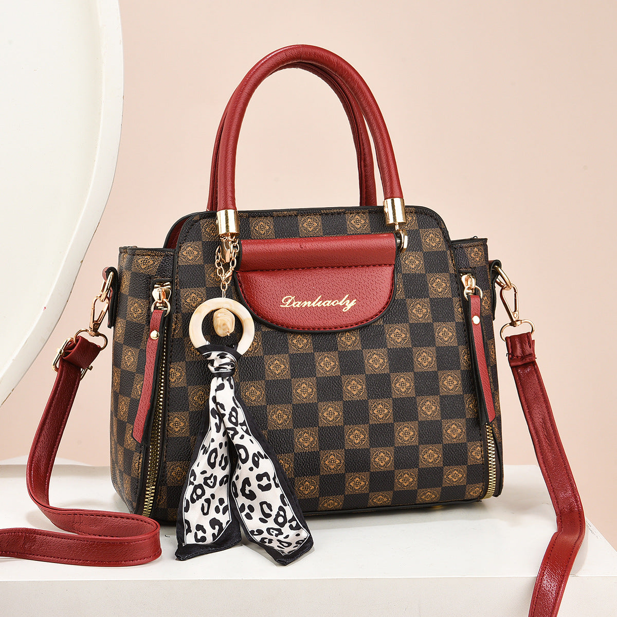 Casual Women's Retro Textured Silk Scarf Shoulder Bags
