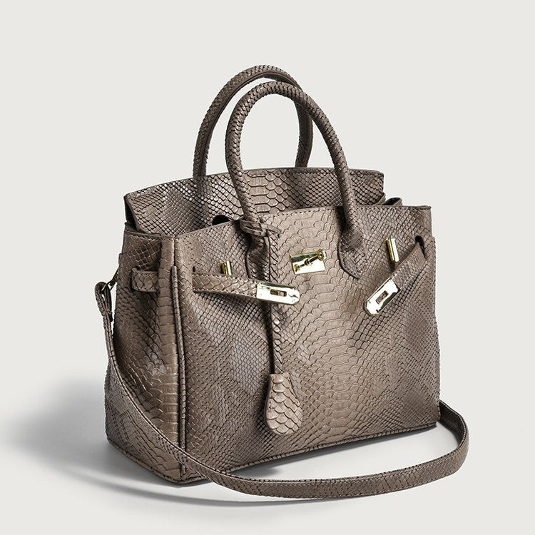 Women's Snakeskin Pattern Trendy Large Capacity Versatile Shoulder Bags