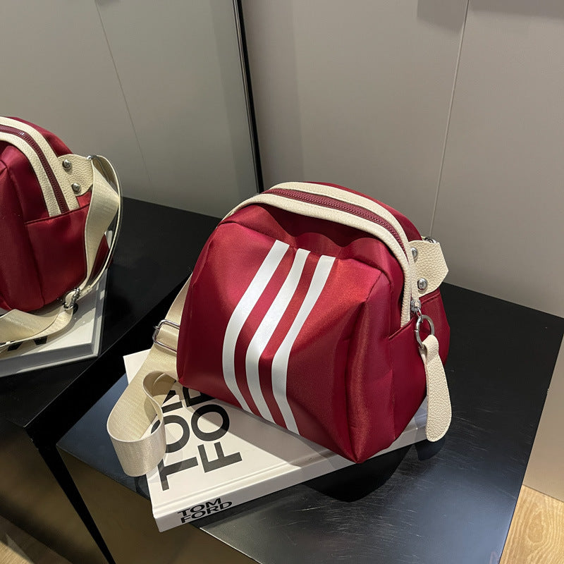 Summer Striped Nylon Cloth Turtle Shell Trendy Bags
