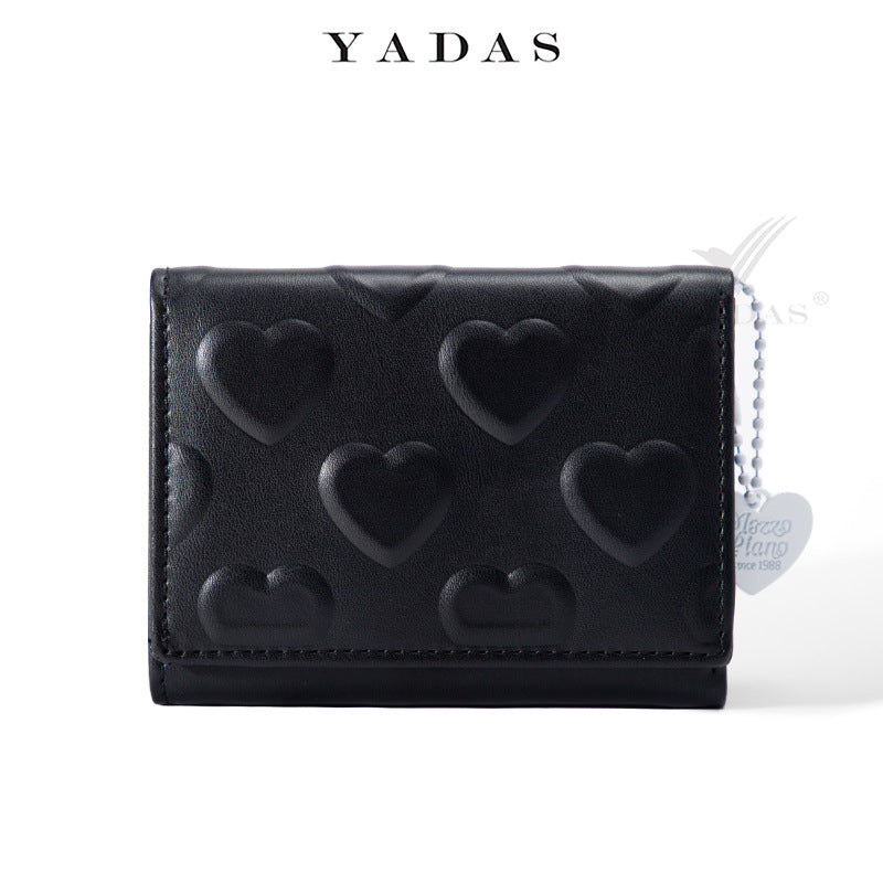 Attractive Women's Love Pendant Embossed Short Ladies Wallets