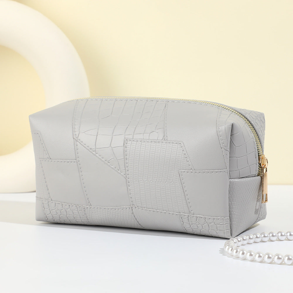 Women's Simple Crocodile Pattern High-grade Large Capacity Storage Waterproof Portable Cosmetic Bags