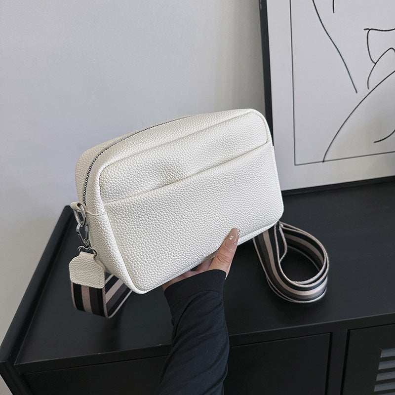 Women's Fashion Solid Color Wide Strap Crossbody Bags