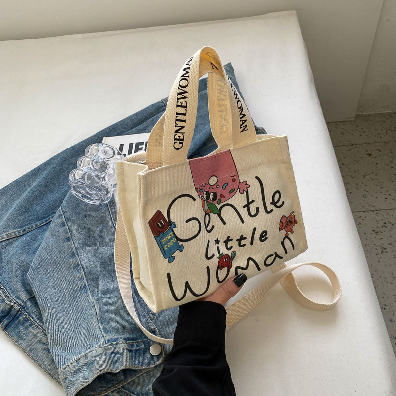 New Thailand Color Letter Printing Canvas Shoulder Bags