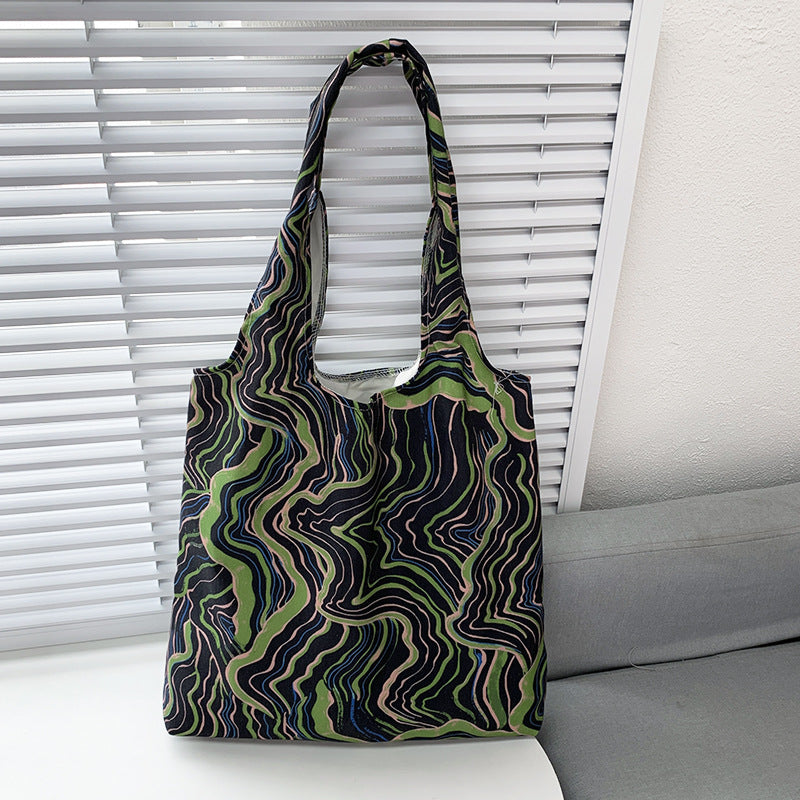 Summer Korean Style Retro Oil Painting Floral Flower Shoulder Bags