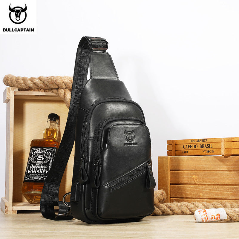 Bull Captain Genuine Leather One First Layer Men's Chest Bags