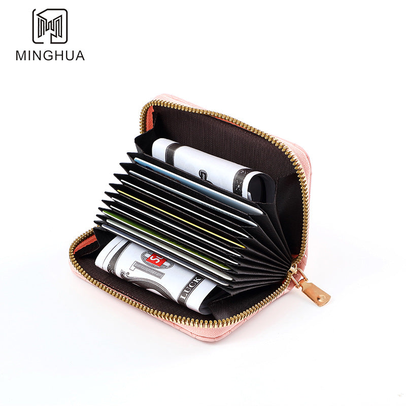 Women's Woven Short Simple Winter Pattern Zipper Purses