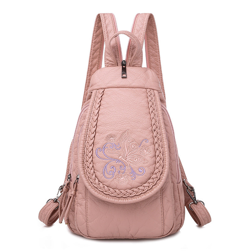 Women's Multifunctional Washed Soft Leather Korean Bags