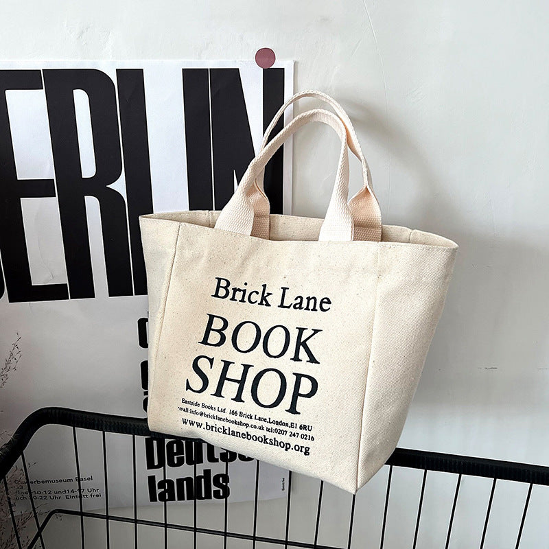 Women's Easy Matching Canvas Mini Large Capacity Letters Printed Handbags