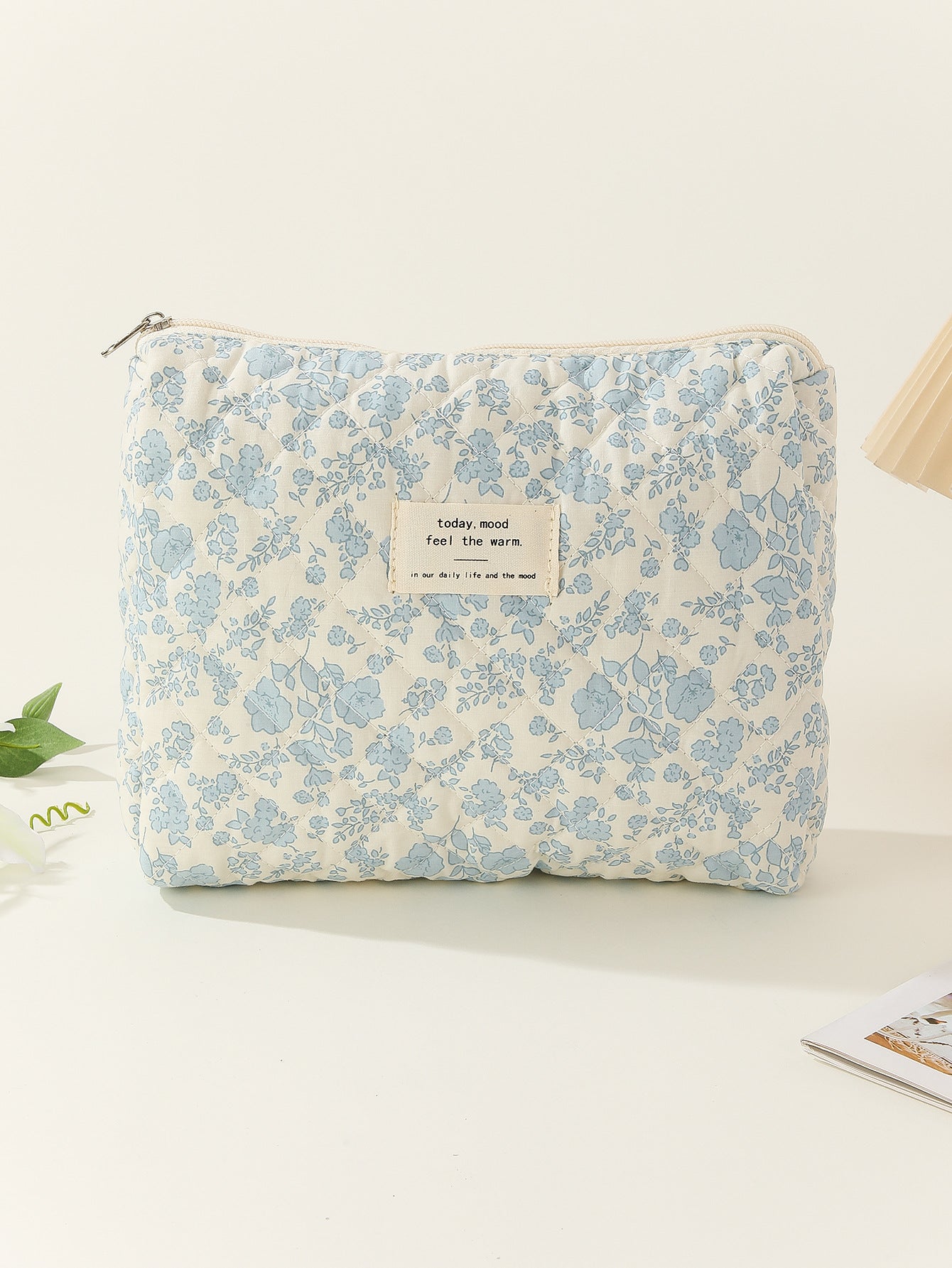 Capacity Liner Floral Storage Carrying Quilted Cosmetic Bags