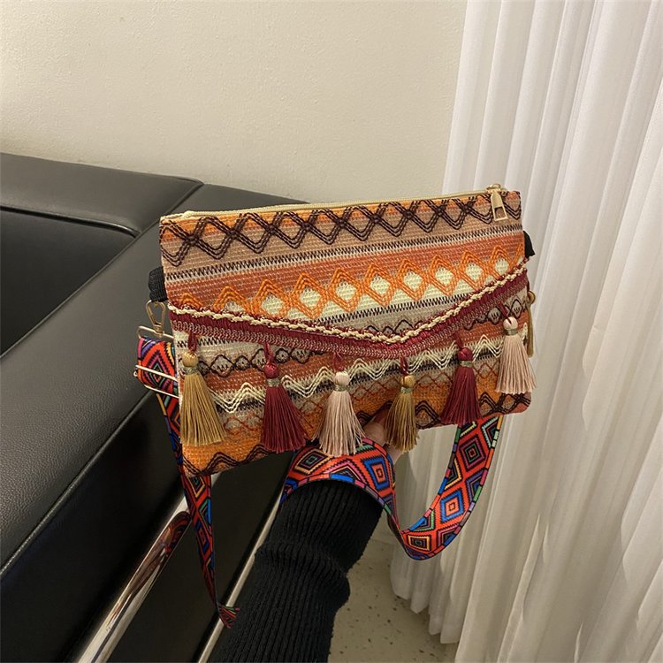 Women's Fashion Korean National Style Tassel Crossbody Bags
