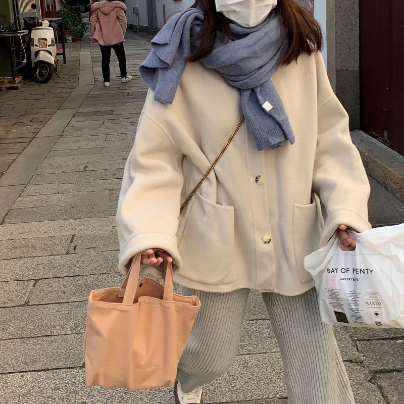 Versatile Women's Portable Color Canvas Reticule Handbags