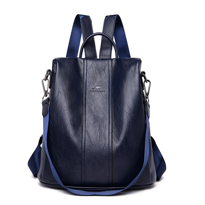 Women's Female Versatile Large Capacity Soft Leather Backpacks