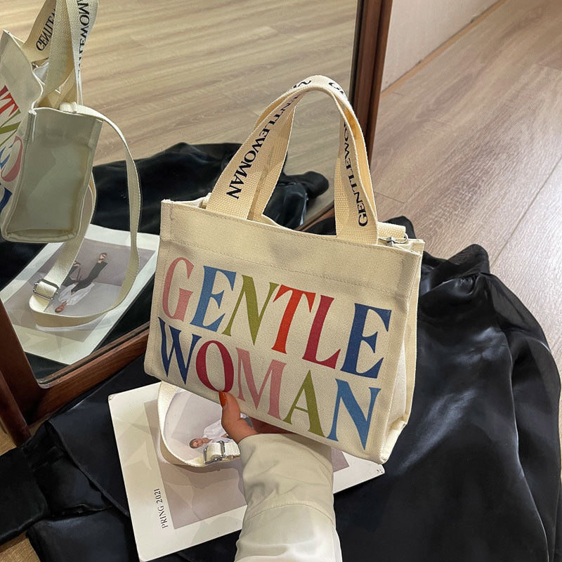 New Thailand Color Letter Printing Canvas Shoulder Bags