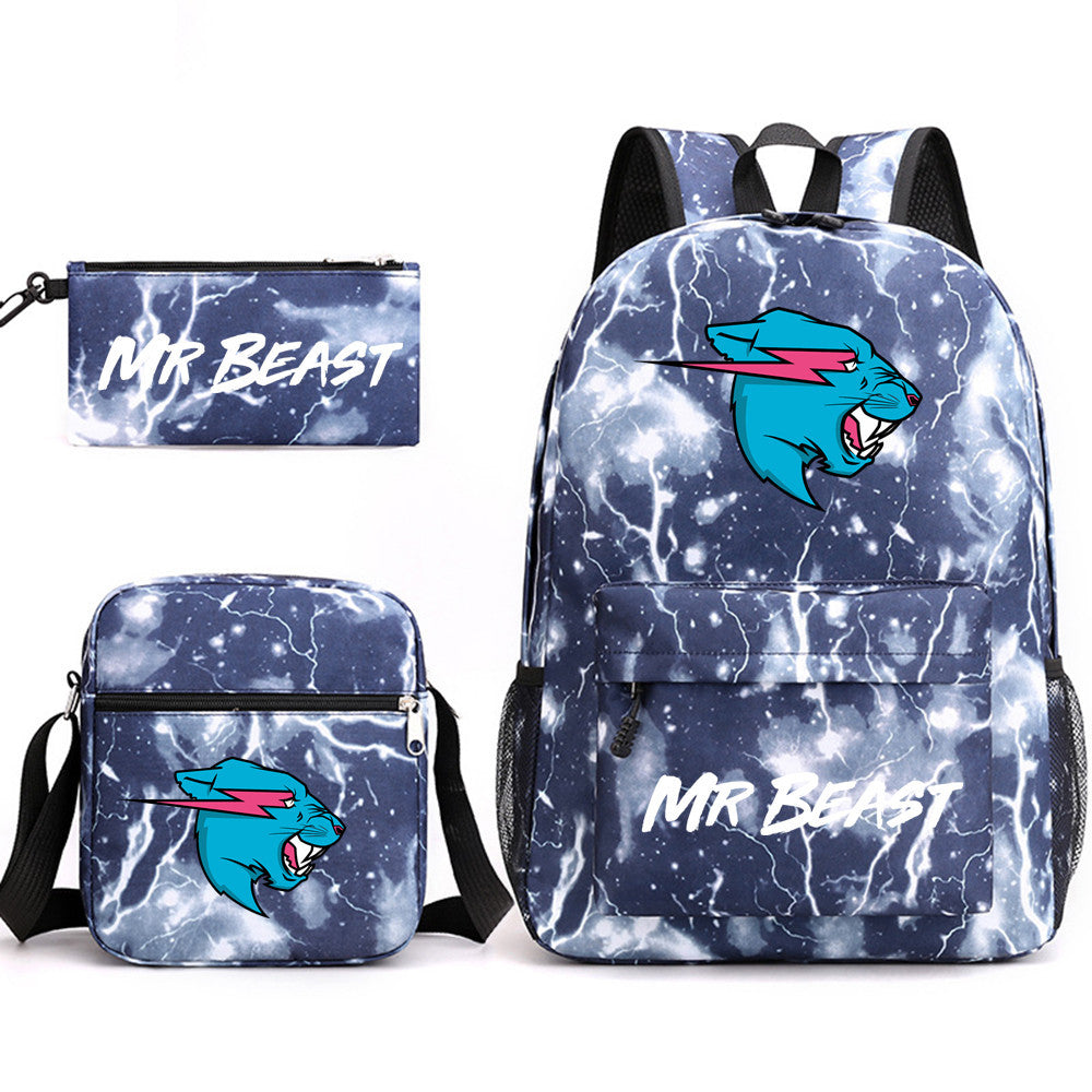 Pretty Durable Three-piece Printed Computer Canvas Backpacks
