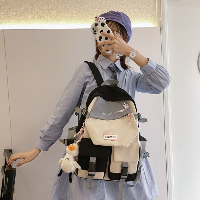 Summer Nylon Contrast Color Fashion Street Backpacks