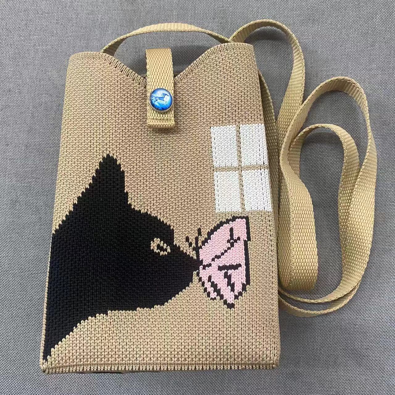 Style Woolen Yarn Fashion Simple Knitted Shoulder Bags